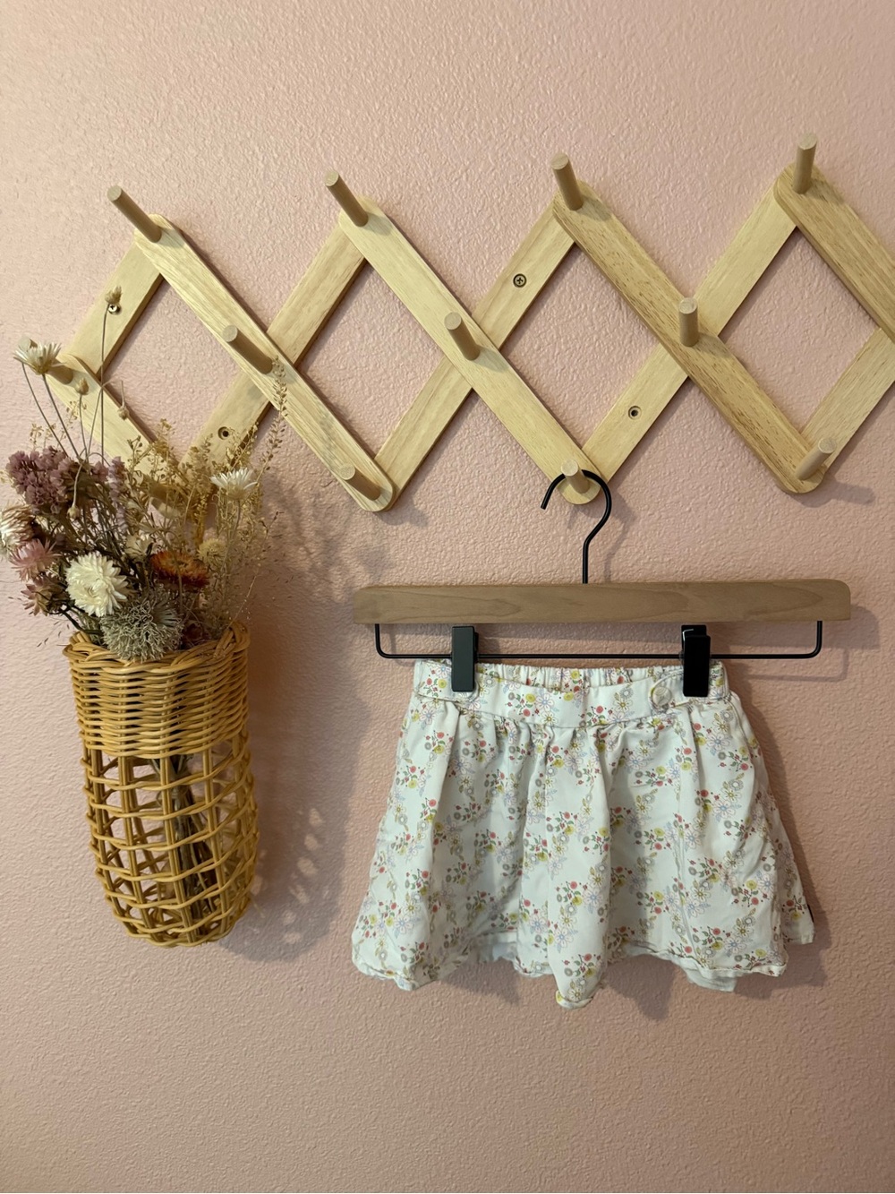 Matilda Jane Girls Floral Ruffle Shorts - White with Pink & Green Floral Print